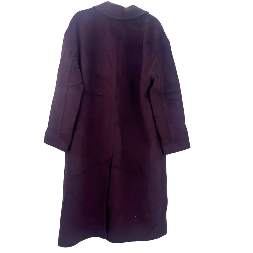Madewell Women's The Alonzo Wool Alpaca Blend Coat Smoked Claret Size XL NWT